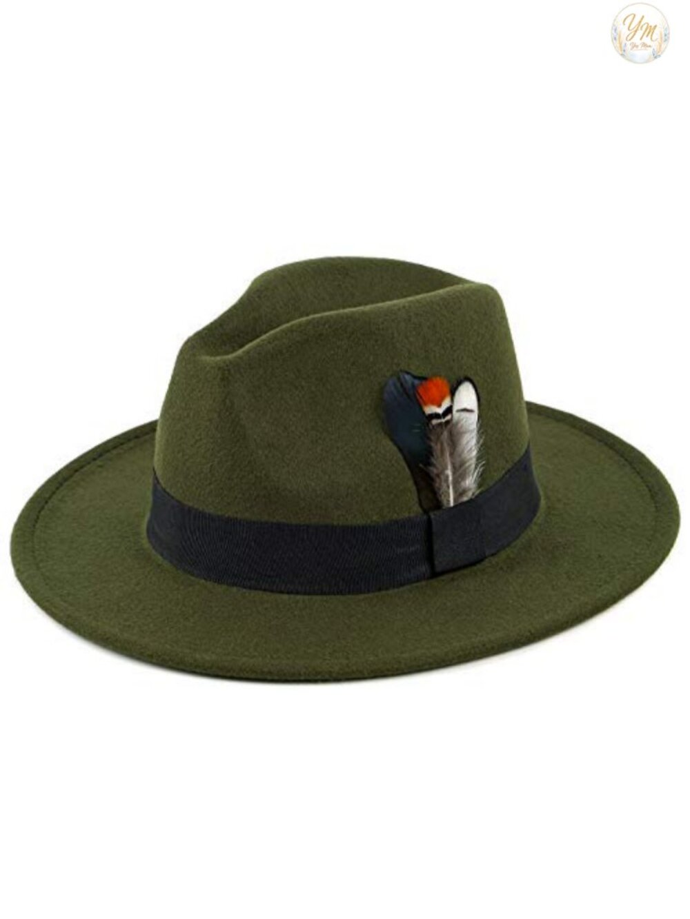 Unisex Felt Fedora Hat Wide Brim Panama Dress Hat Adjustable
